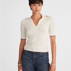 Madewell The Signature Knit Johnny-Collar Sweater